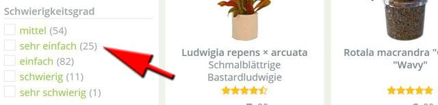 Schwierigkeitsgrad Wasserpflanzen
