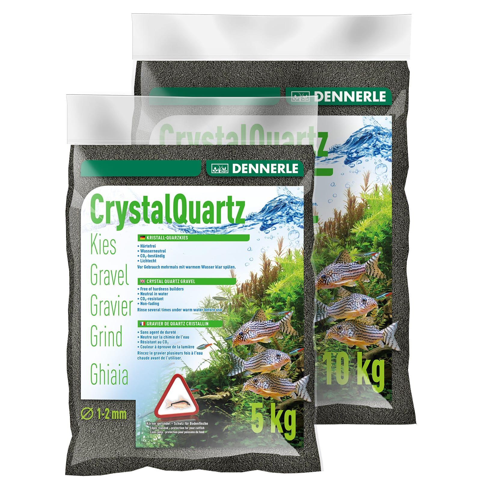 Dennerle - Kristall-Quarzkies - diamantschwarz - B-Ware